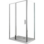 Douche de 6 mm avec paroi fixe laterale et face frontale avec porte battante (receveur non inclu) ? 64 ...