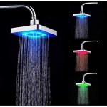 Douche led t�te top pulv�risation, 3 change de couleur de couleur avec de l'eau temp�rature haute pression ...