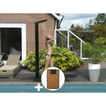 Ubbink - douche solaire 35 l solaris premium led + plancher solaire bois teck