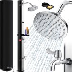 Douche solaire 40 - 60 litres douche solaire de jardin eau chaude max. 60°c support de douche métallique ... Douche solaire 40 - 60 litres douche solaire de jardin eau chaude max. 60°c support de douche métallique ...