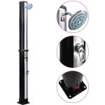 Douche solaire d'extérieur avec pomme de douche et robinet 40 l - the living store Douche solaire d'extérieur avec pomme de douche et robinet 40 l - the living store