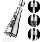 Douchette evier cuisine robinet 360 degres, 3 modes embout robinet cuisine avec aerateur, mitigeur evier ...