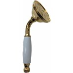 Douchette en laiton dor avec poigne blanche pollini acqua design niky doc2300. b. d. d or