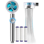 Douchette, pommeau de douche anti calcaire economie deau, rotative � 360�pommeau de douche helice haute ...