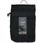 Lot de 2 gants de toilette uni tendresse ? 15 x 21 cm ? 500gr / m� - 15x21cm - noir