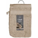 2 gants de toilette 15x21 cm - 500g / cm� - taupe