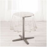 Nappe cristal ronde - diamètre 180 cm - biais taupe - transparent Nappe cristal ronde - diamètre 180 cm - biais taupe - transparent