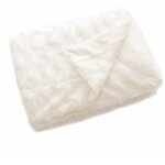 Plaid 130 x 150 cm - fausse fourrure vison - blanc - blanc Plaid 130 x 150 cm - fausse fourrure vison - blanc - blanc