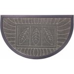 Tapis d'entrée antidérapant - 45 x 75 cm - demi - lune - plumes - gris Tapis d'entrée antidérapant - 45 x 75 cm - demi - lune - plumes - gris