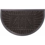 Tapis d'entrée antidérapant - 45 x 75 cm - demi - lune - plumes - gris Tapis d'entrée antidérapant - 45 x 75 cm - demi - lune - plumes - gris