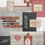 Toile cir�e au m�tre - largeur 140 cm - bistrot r�tro - multicolore