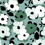 Toile cirée au mètre - largeur 140 cm - fleurs blanches et vertes - vert Toile cirée au mètre - largeur 140 cm - fleurs blanches et vertes - vert