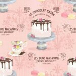 Toile cir�e au m�tre - largeur 140 cm - gateaux