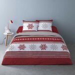 Dourev - housse de couette 260x240 adle + 2 taies coton flanelle