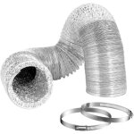 Dpzo - tuyau d'evacuation flexible en aluminium gaine de ventialtion � 4 inch longueur 2m kit de raccord ...
