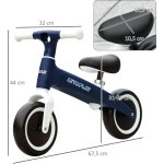 Draisienne 2 ans, v�lo sans p�dales r�glable pour enfant 18 - 36 mois, capacit� 25 kg, mod�le bleu