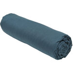 Drap housse 100% coton 57 fils 140x200 cm bonnet 30 cm bleu paon Drap housse 100% coton 57 fils 140x200 cm bonnet 30 cm bleu paon