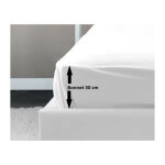 Lovely home drap housse 100% coton 180x200x30 cm blanc