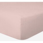 Drap - housse 100% coton 57 fils rose poudr� - 80 x 200 cm - bonnet 30 cm