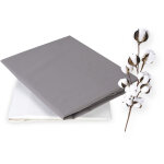 Drap housse 100% coton 70x160, lot 2 drap blanc et gris, matelas lit enfant