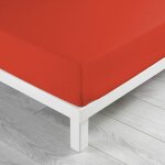 Drap housse 2 personnes king size 180 x 200 x 30 cm coton 57 fils lina paprika
