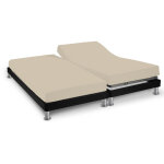 Terre de nuit - drap housse beige pour lit articul jersey extensible 2x80x200