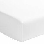 Terre de nuit - drap housse blanc 100% satin de coton bonnet 40 cm 160x190 cm