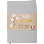 Drap housse doulito - 100x190 cm - made in france - coton - gris