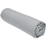 Drap housse 100% coton 57 fils 160x200 cm bonnet 23 cm gris acier
