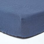 Homescapes - drap - housse grand bonnet en lin lav� bleu marine ? 180 x 200 cm