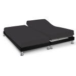 Terre de nuit - drap housse gris souris pour lit articul jersey extensible 2x70x190