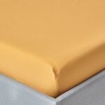 Homescapes - drap - housse jaune moutarde 100% coton Égyptien 200 fils 150 x 200 cm Homescapes - drap - housse jaune moutarde 100% coton Égyptien 200 fils 150 x 200 cm