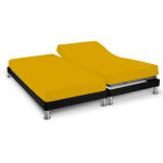 Terre de nuit - drap housse jaune moutarde pour lit articul jersey extensible 2x80x200