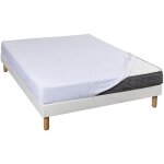 Drap housse jersey blanc bonnet 30 cm 100% coton 90x200