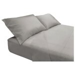 Plein drap housse en lin solide gris un carr�