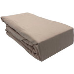Ac - deco - drap housse coton bio 57 fils matelas pais 140x200 marron nude