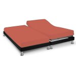Terre de nuit - drap housse orange terracotta pour lit articul jersey extensible 2x80x200