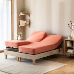 Terre de nuit - drap housse orange terracotta pour lit articul jersey extensible 2x90x200