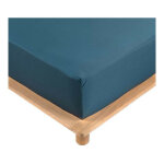 Promo linge - drap housse percale - bonnet 30 cm - 190x140cm - bleu