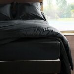 Vent du sud - drap housse eb�ne en percale de coton 80 fils 90 x 190 x 30 cm