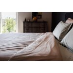 Drap housse percale pur coton peign longues fibres 80 fils / cm avec bonnet de 35 cm vent du sud couleur: ...