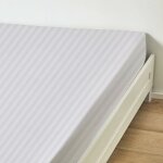 Terre de nuit - drap housse satin blanc 160x200 cm