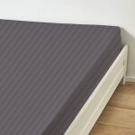 Terre de nuit - drap housse satin gris perle 140x190 cm