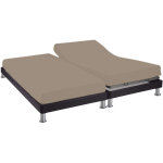 Drap housse pour lit articul 2x80x200 biscuit 100% coton terre de nuit