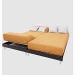 Soleil d ocre - drap housse tpr en coton 57 fils 2x70x190 cm uni moutarde, par soleil d'ocre