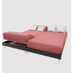 Soleil d ocre - drap housse tpr en coton 57 fils 2x80x200 cm uni brique, par soleil d'ocre