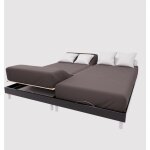 Soleil d ocre - drap housse tpr en coton 57 fils 2x80x200 cm uni brun, par soleil d'ocre