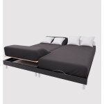 Soleil d ocre - drap housse tpr en coton 57 fils 2x80x200 cm uni noir, par soleil d'ocre Soleil d ocre - drap housse tpr en coton 57 fils 2x80x200 cm uni noir, par soleil d'ocre