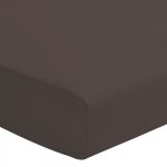 Home linge passion - drap housse uni 100% coton 57 fils chocolat 90x200 bonnet 30cm