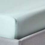 Homescapes - drap - housse uni 140 x 200 cm 100% coton égyptien biologique 400 fils bleu givré Homescapes - drap - housse uni 140 x 200 cm 100% coton égyptien biologique 400 fils bleu givré